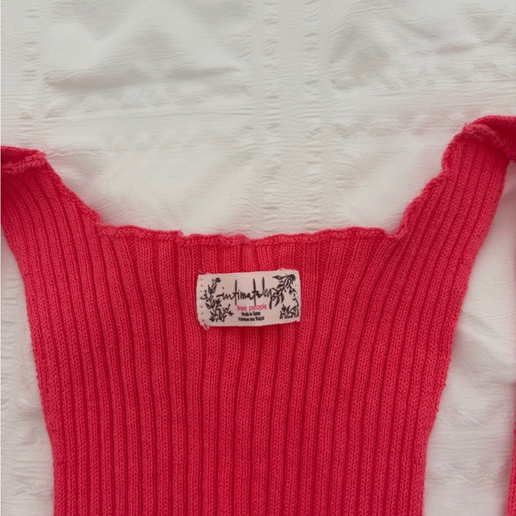 Free People Ribbed Racerback Tank - Bright Pink - Picture 3 of 3